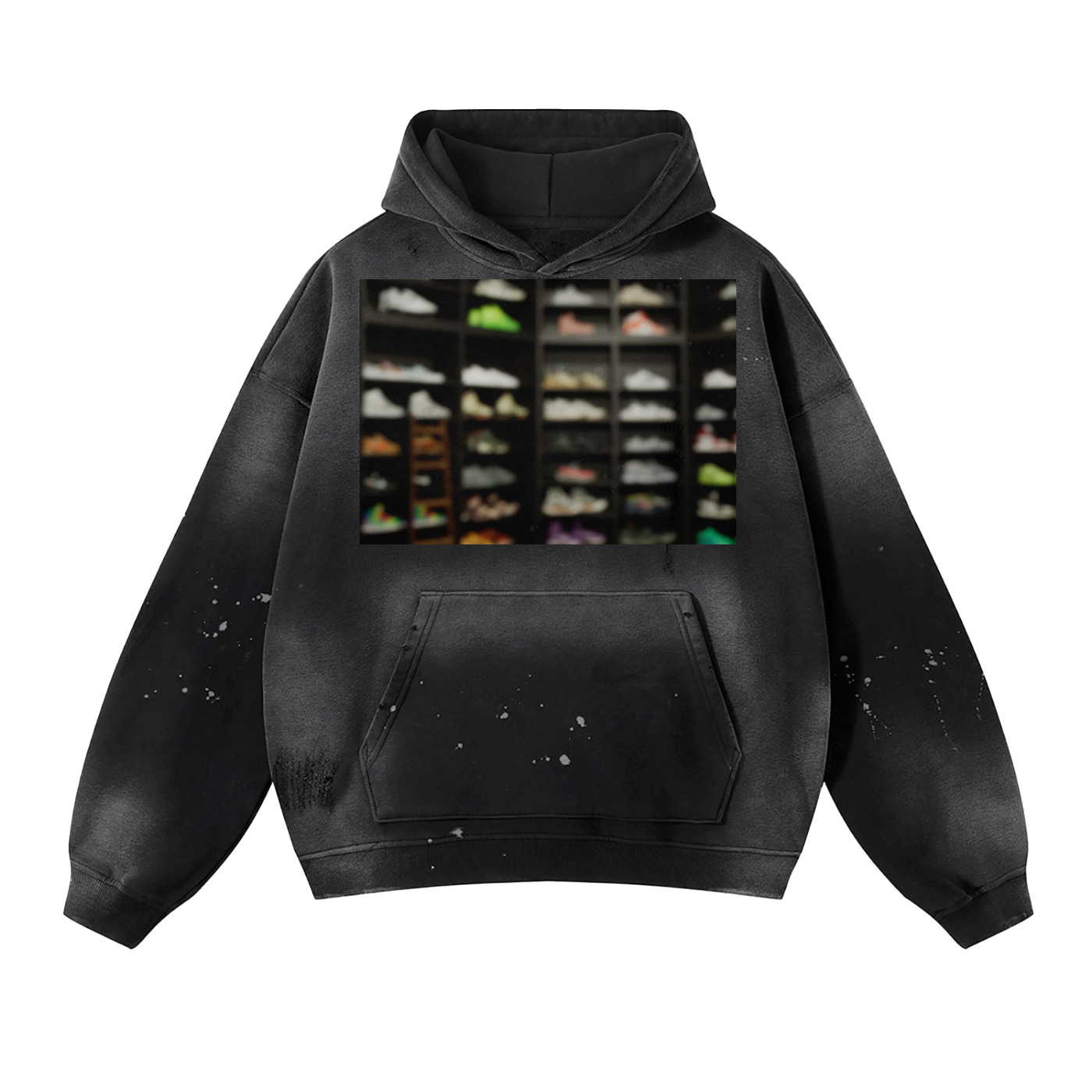 Vintage Wash Frayed Fleece Hoodie