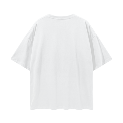 Red Helmet Streetwear Loose Drop Shoulder T-Shirt