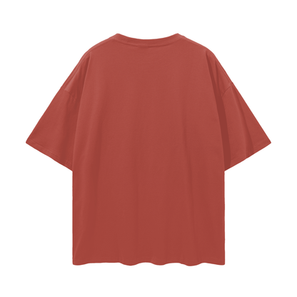 Red Helmet Streetwear Loose Drop Shoulder T-Shirt